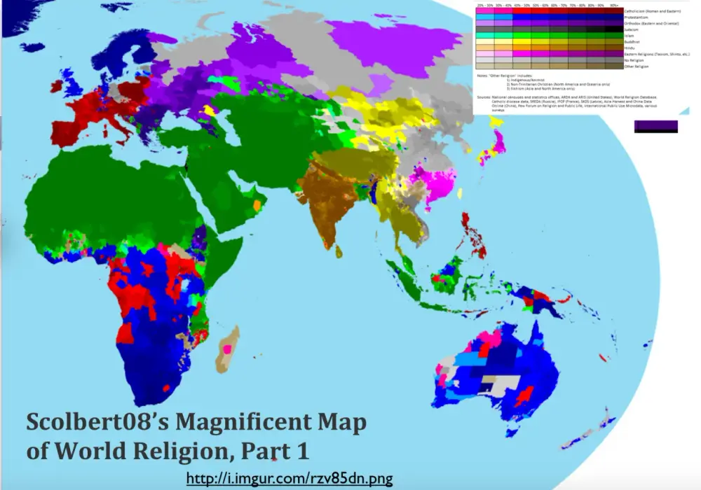 Aktualna mapa religii na świecie - szczegółowy przegląd wyznań i geografii