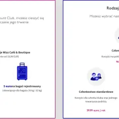 Wizz Discount Club co to? Korzyści: zniżki na bilety, bagaż, promocje. Rodzaje: Light, Standardowe, Grupowe.