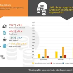 Ile kosztuje obiad w Dubaju? Infografika pokazuje ceny hoteli, wynajmu samochodu, biletów, taksówek, posiłków w taniej restauracji, piwa, kawy i wody.